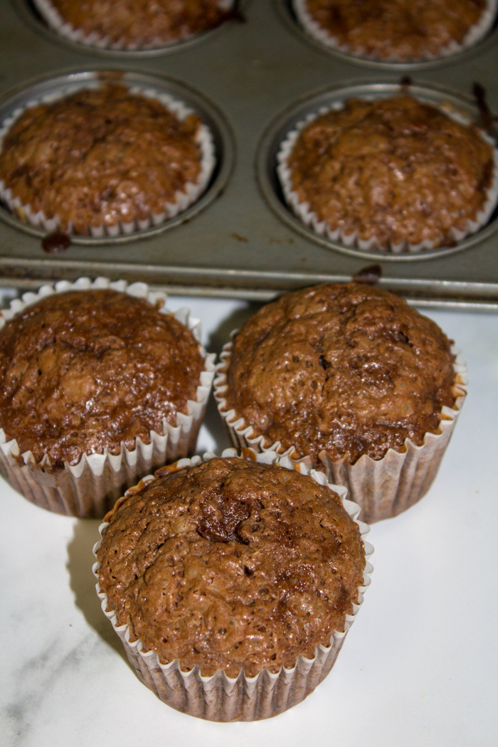 Love banana bread muffins? These chocolate chocolate chip banana muffins are so good, tasting like brownies. Enjoy these chocolate banana bread muffins. 