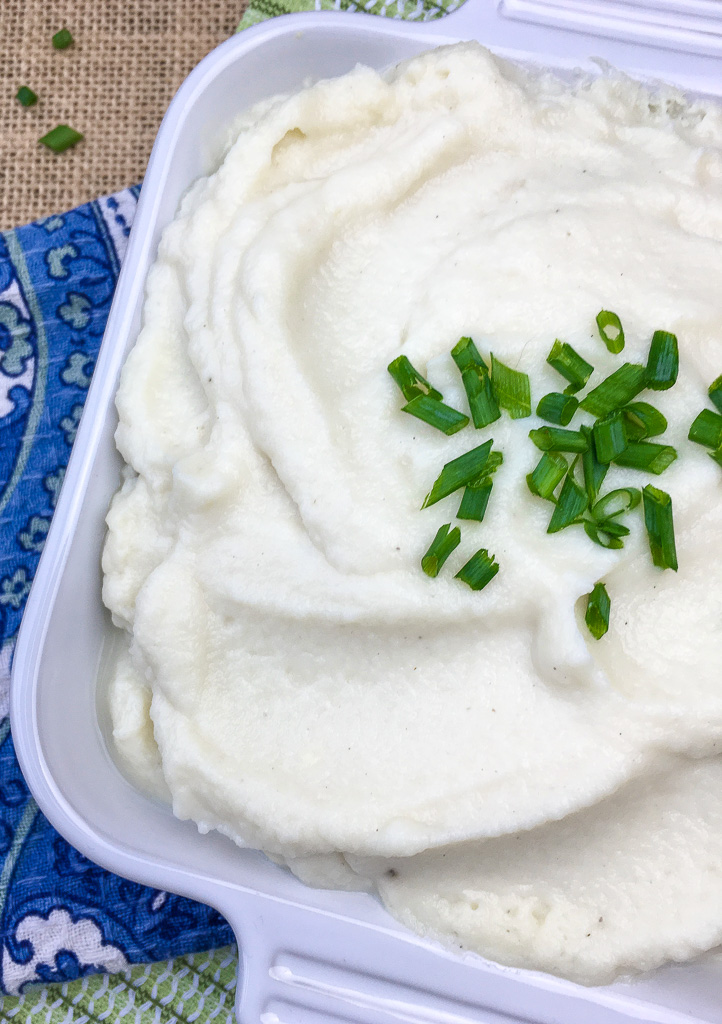 Garlic Chive cauliflower mash keto mashed potatoes