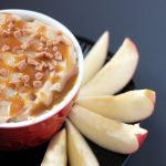 up close of caramel apple dip