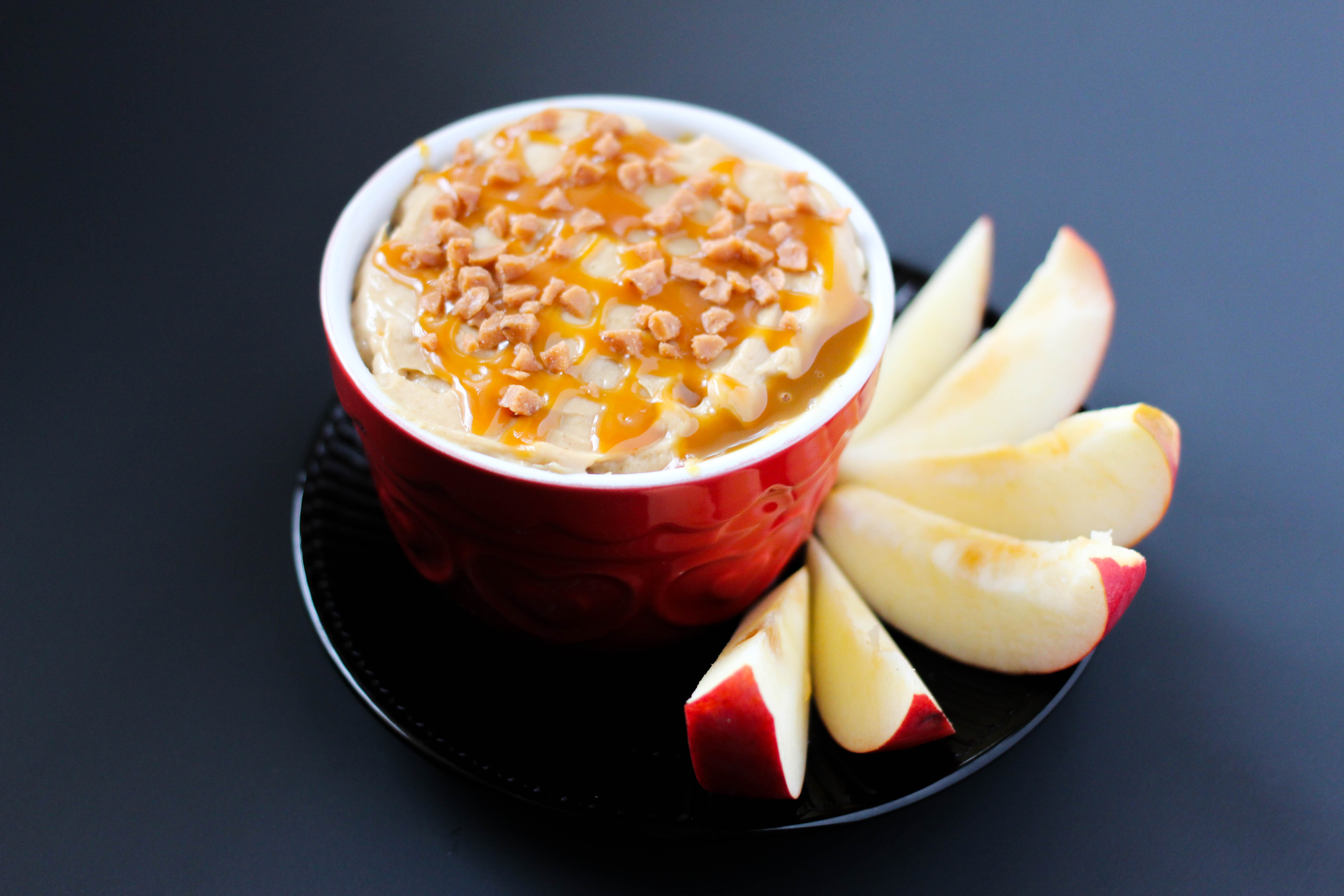 easy apple dip on a plate