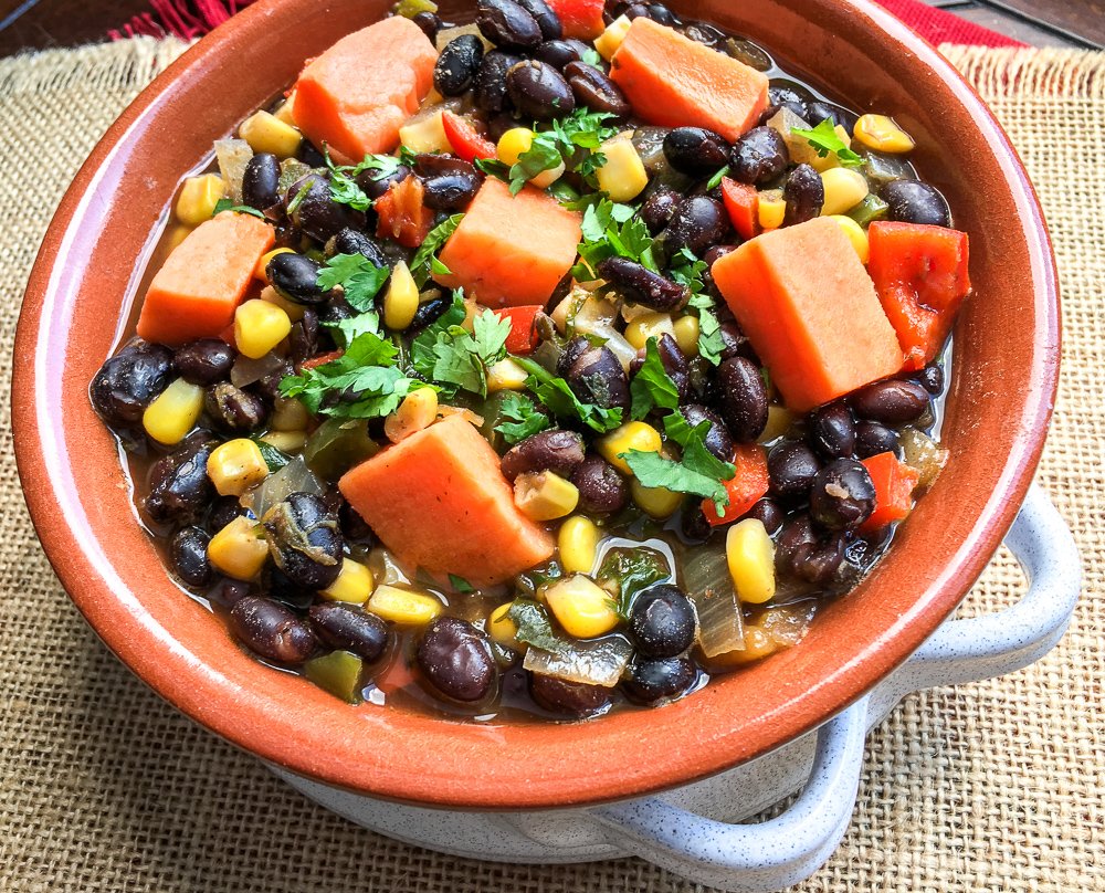 Black Bean Sweet Potato Soup - Mama Loves to Eat