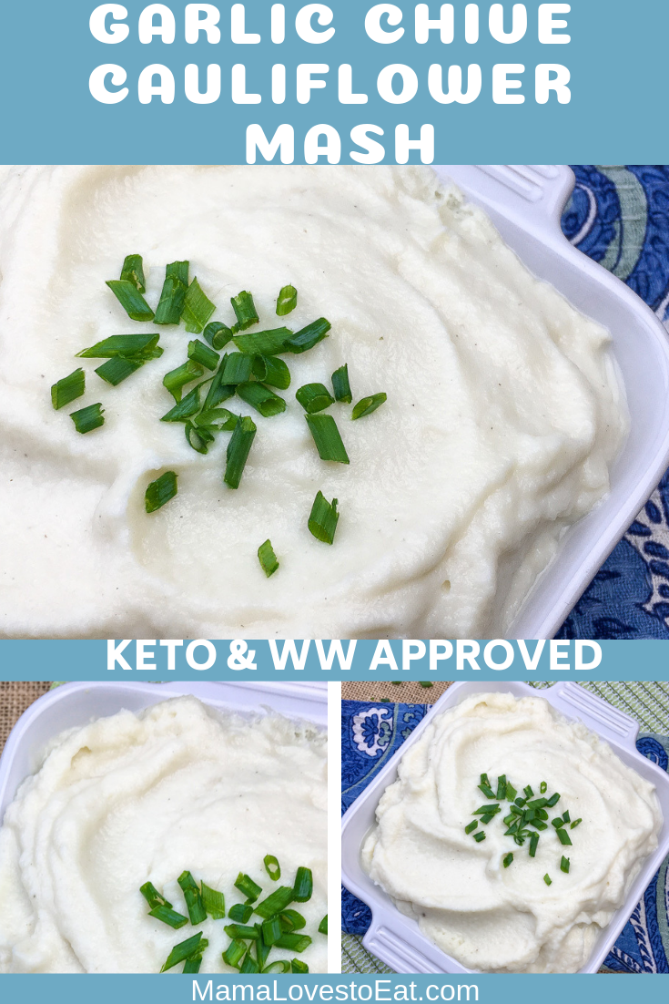 Looking for a low carb way to have mashed potatoes? While these are not real potatoes, you can still enjoy the flavors. Make these Garlic Chive Cauliflower Mashed "Potatoes".