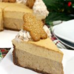 gingerbread cheesecake with a gingerbread on top