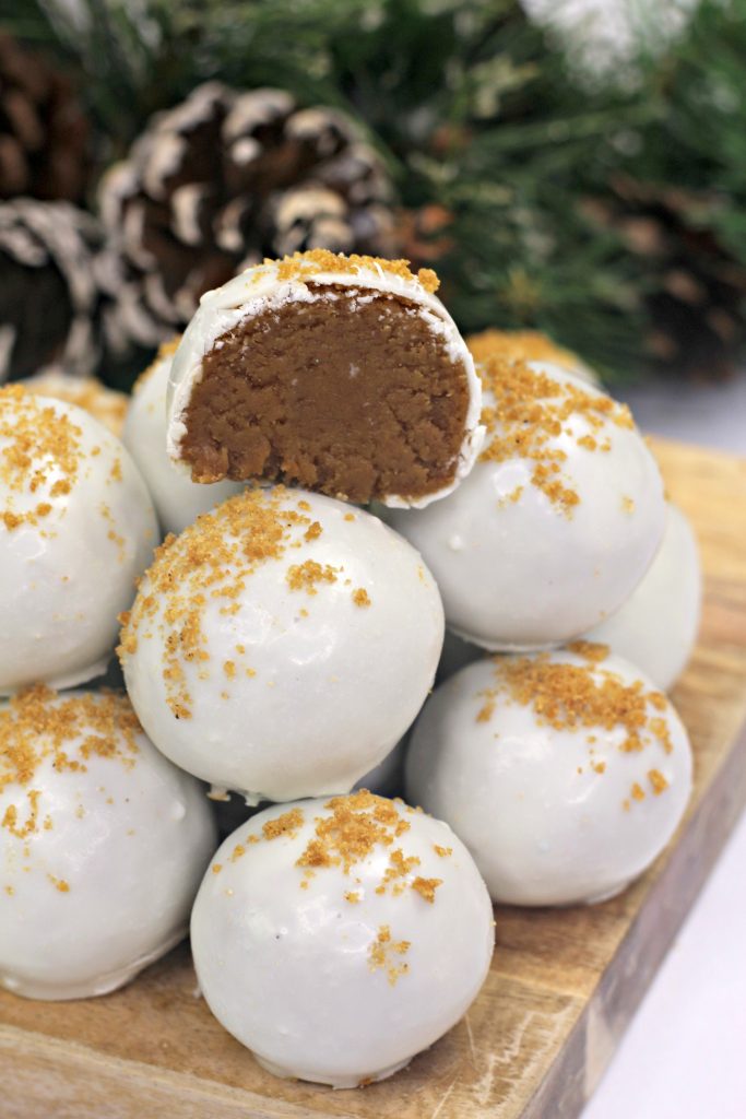 gingerbread truffles in a stack