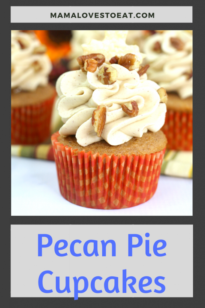 ointerest image for pecan pie cupcakes