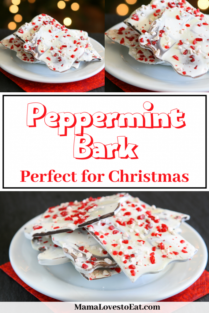collage of peppermint bark