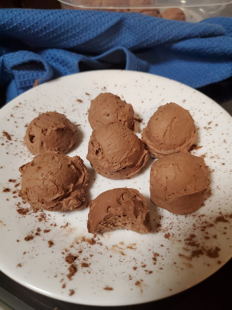 cream cheese fat bombs on a plate