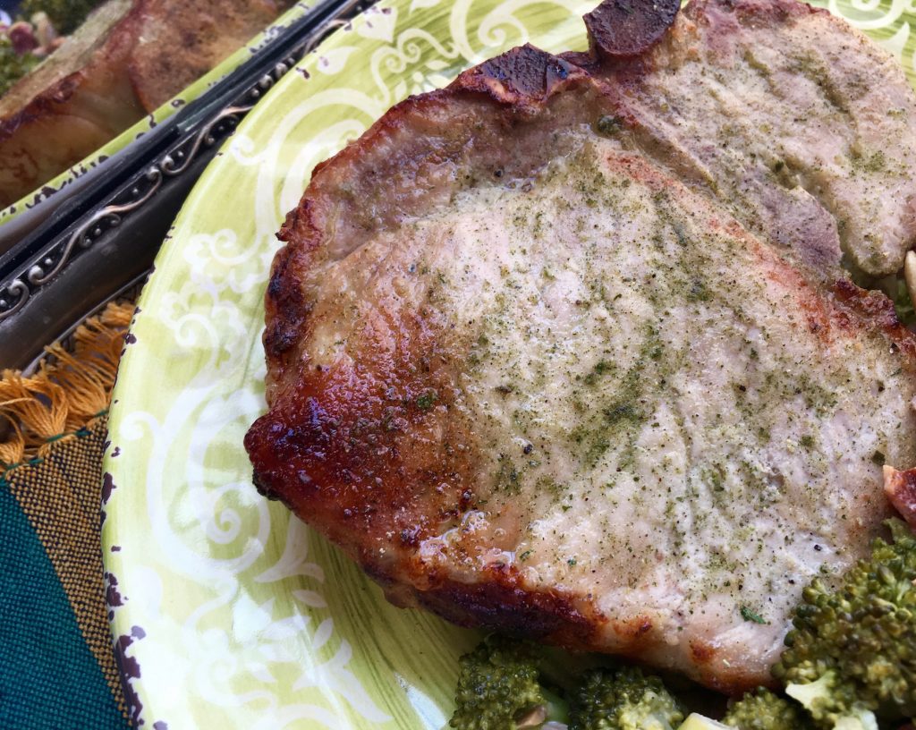 upclose of ranch pork chops