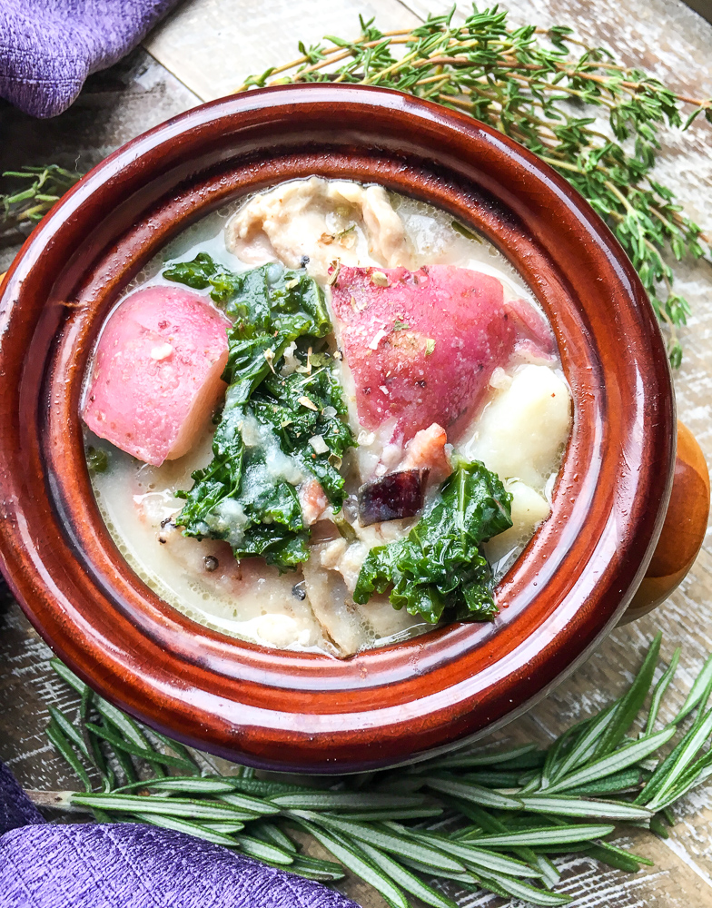 Potato bacon Soup in a bowl