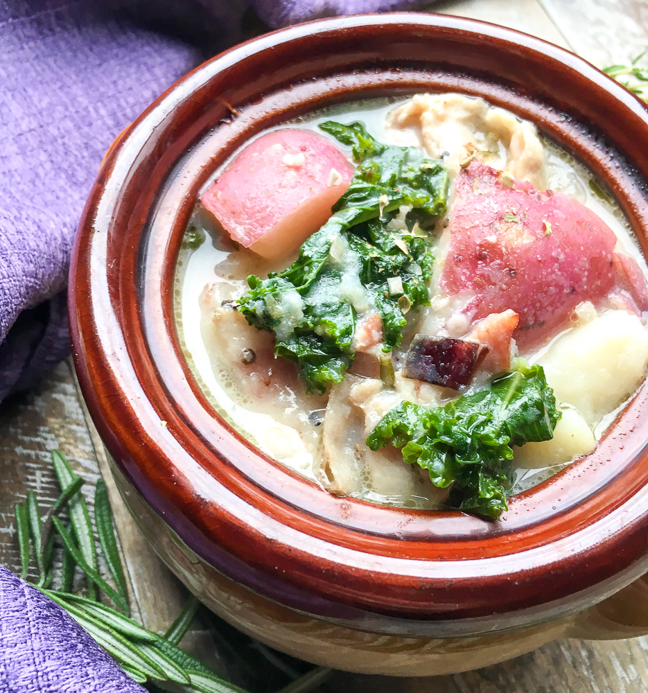 Potato bacon Soup in a bowl