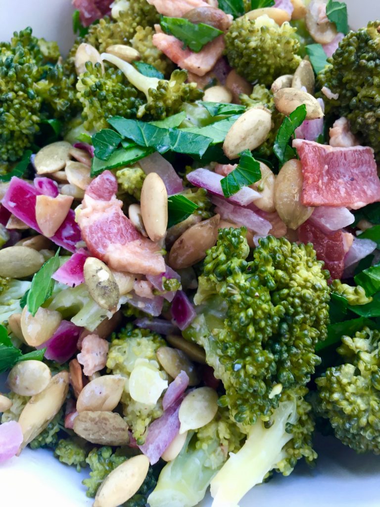 Broccoli Bacon Salad without Mayonnaise