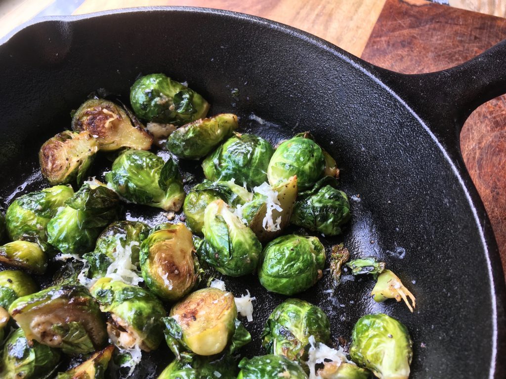 Pan Roasted Brussels Sprouts with Bacon