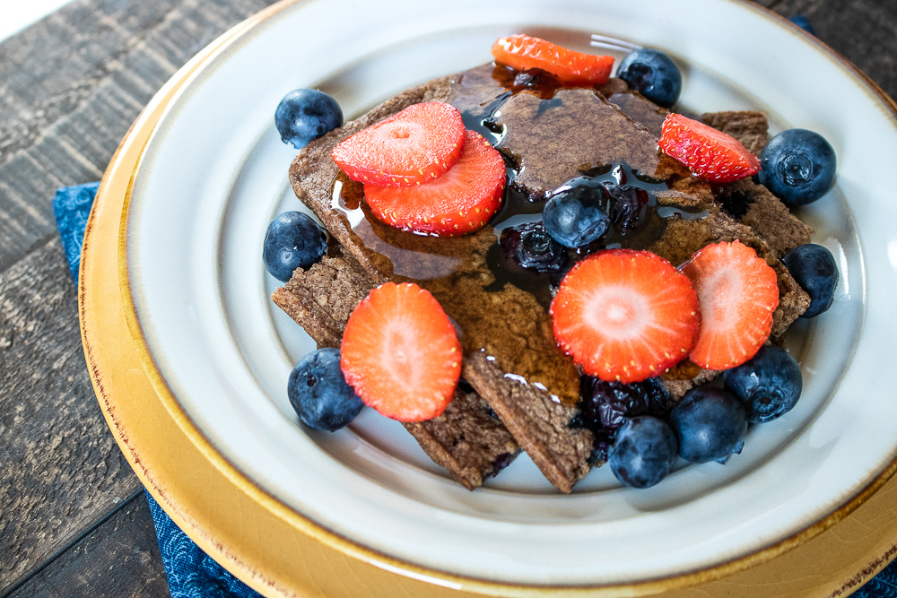 gluten free berry sheet pan pancakes