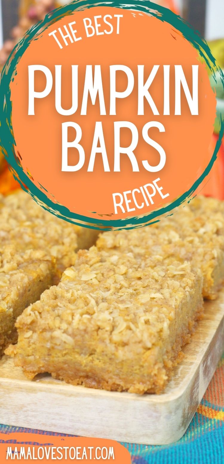 The Best Pumpkin Bar Recipe with Streusel Topping - Mama Loves to Eat