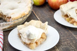 Apple Pie on a white plate.