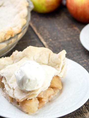 Apple Pie on a white plate.